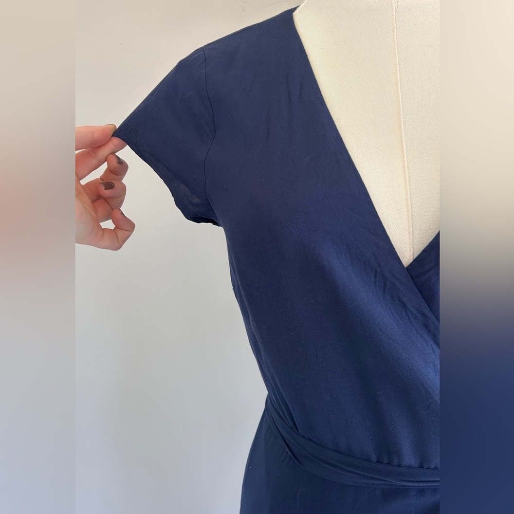 L*SPACE Goa Wrap Maxi Dress Midnight Blue Euro Summer Coastal Boho Resort Size S - Picture 8 of 14